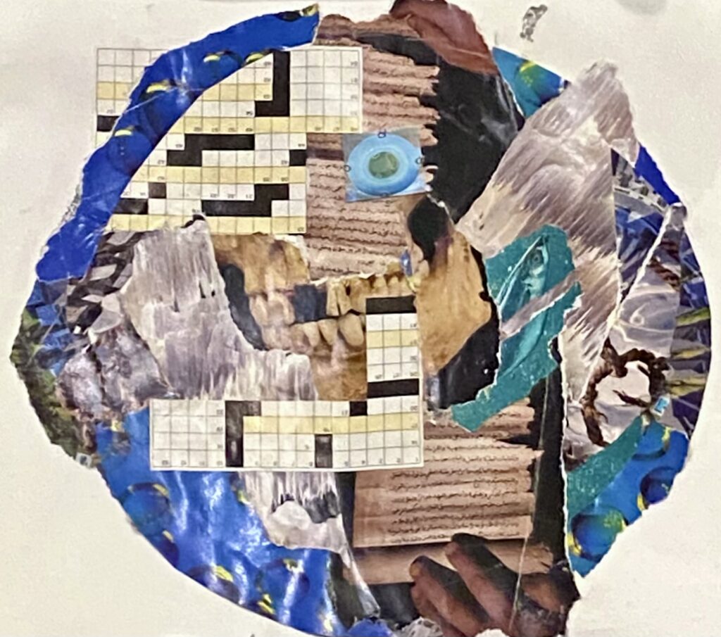 Collage mandala made by a young adult.